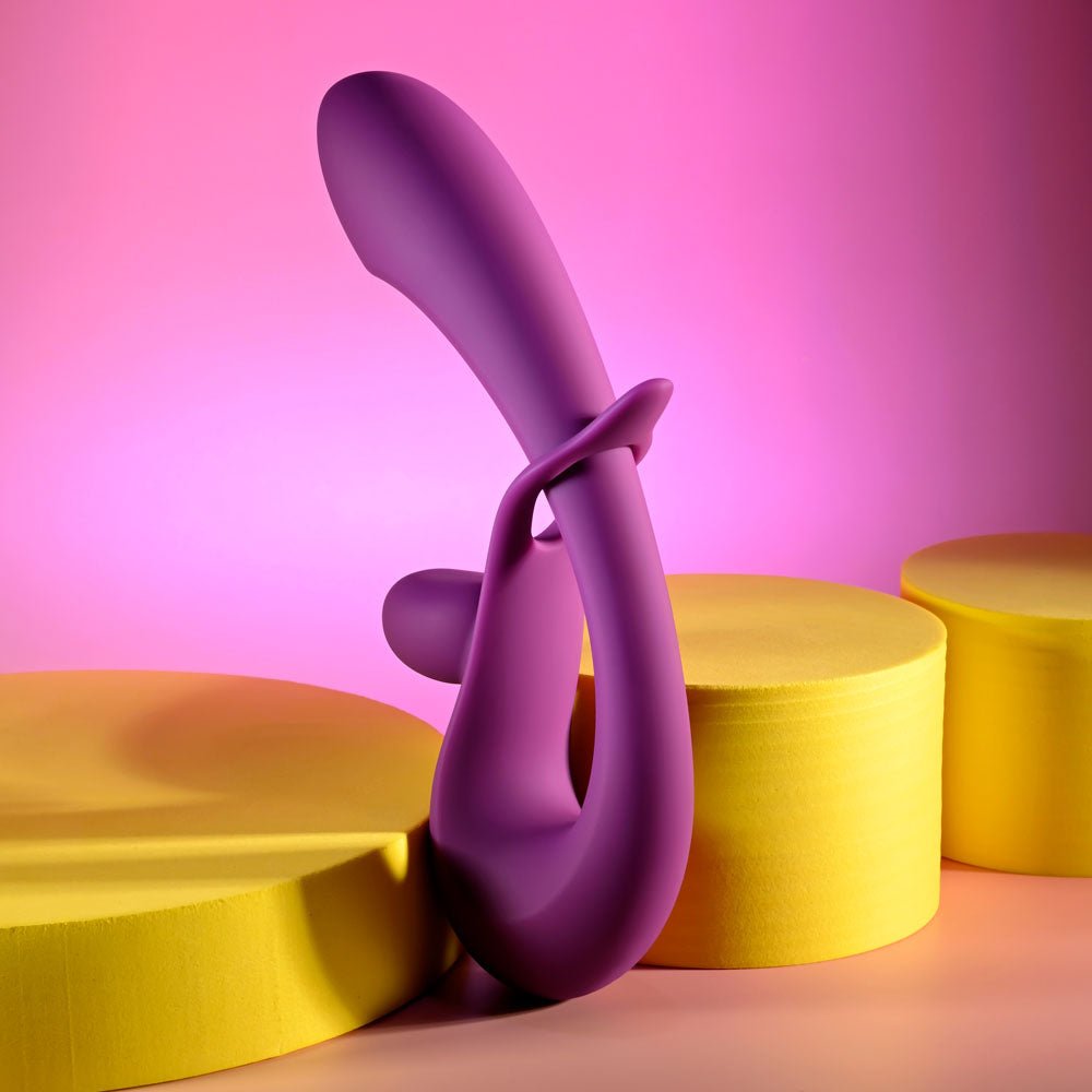 Playboy Pleasure CHA CHA SLIDE - Purple 20 cm USB Rechargeable Rabbit Vibrator - Mr and Mrs D's