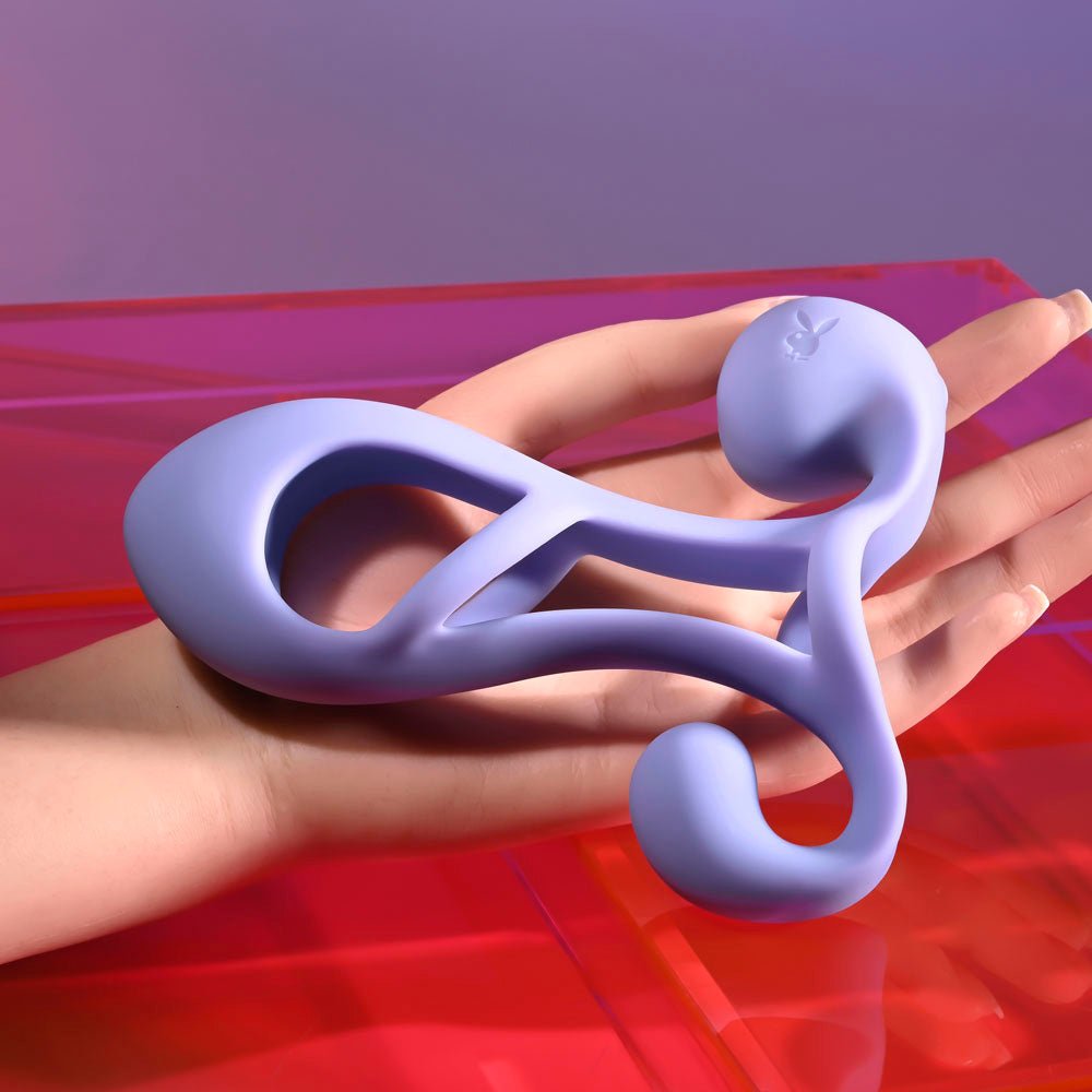 Playboy Pleasure FANTASY CAGE - Purple USB Rechargeable Vibrating Penis Sleeve - SLEEVES - Mr and Mrs D's