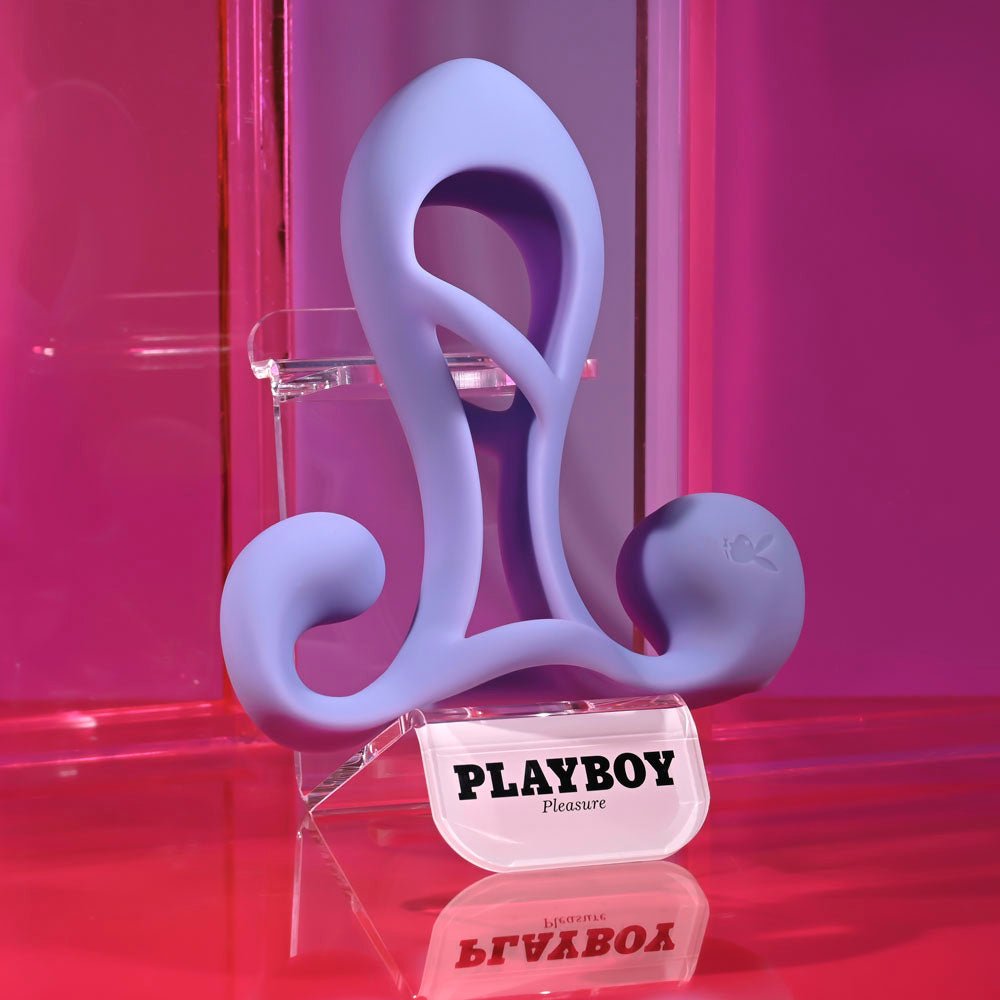 Playboy Pleasure FANTASY CAGE - Purple USB Rechargeable Vibrating Penis Sleeve - SLEEVES - Mr and Mrs D's