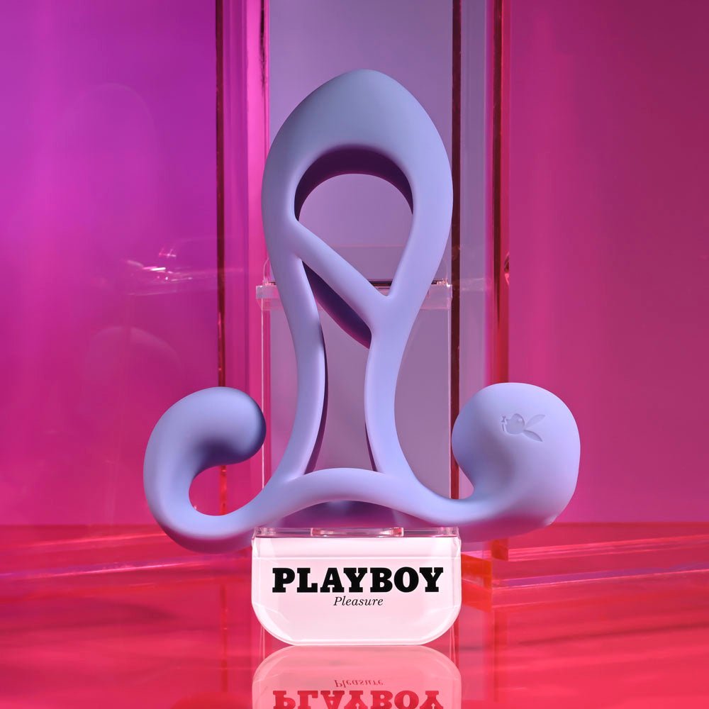 Playboy Pleasure FANTASY CAGE - Purple USB Rechargeable Vibrating Penis Sleeve - SLEEVES - Mr and Mrs D's