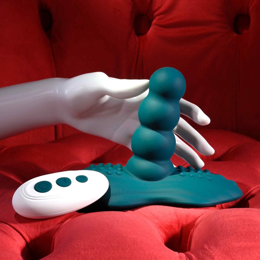 Playboy Pleasure HAVE A SEAT - Green USB Rechargeable Rideable Vibrator and Grinder Pad with Remote - Mr and Mrs D's