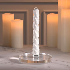 Playboy Pleasure IN A TWIST - White Glass 17.5 cm USB Rechargeable Vibrator - VIBRATORS - Mr and Mrs D's