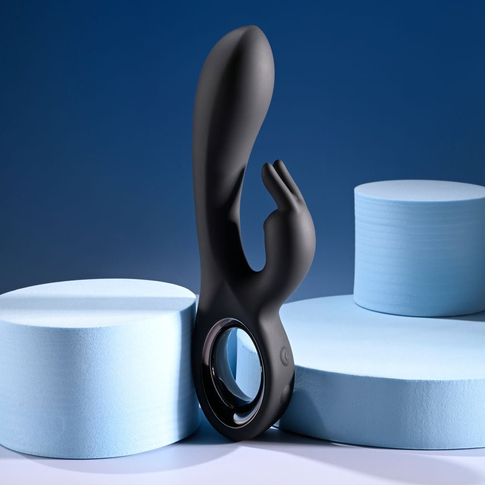 Playboy Pleasure LATE NIGHT BUNNY - Black 20 cm USB Rechargeable Rabbit Vibrator - Mr and Mrs D's