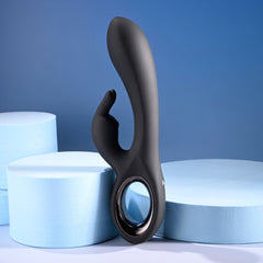 Playboy Pleasure LATE NIGHT BUNNY - Black 20 cm USB Rechargeable Rabbit Vibrator - Mr and Mrs D's