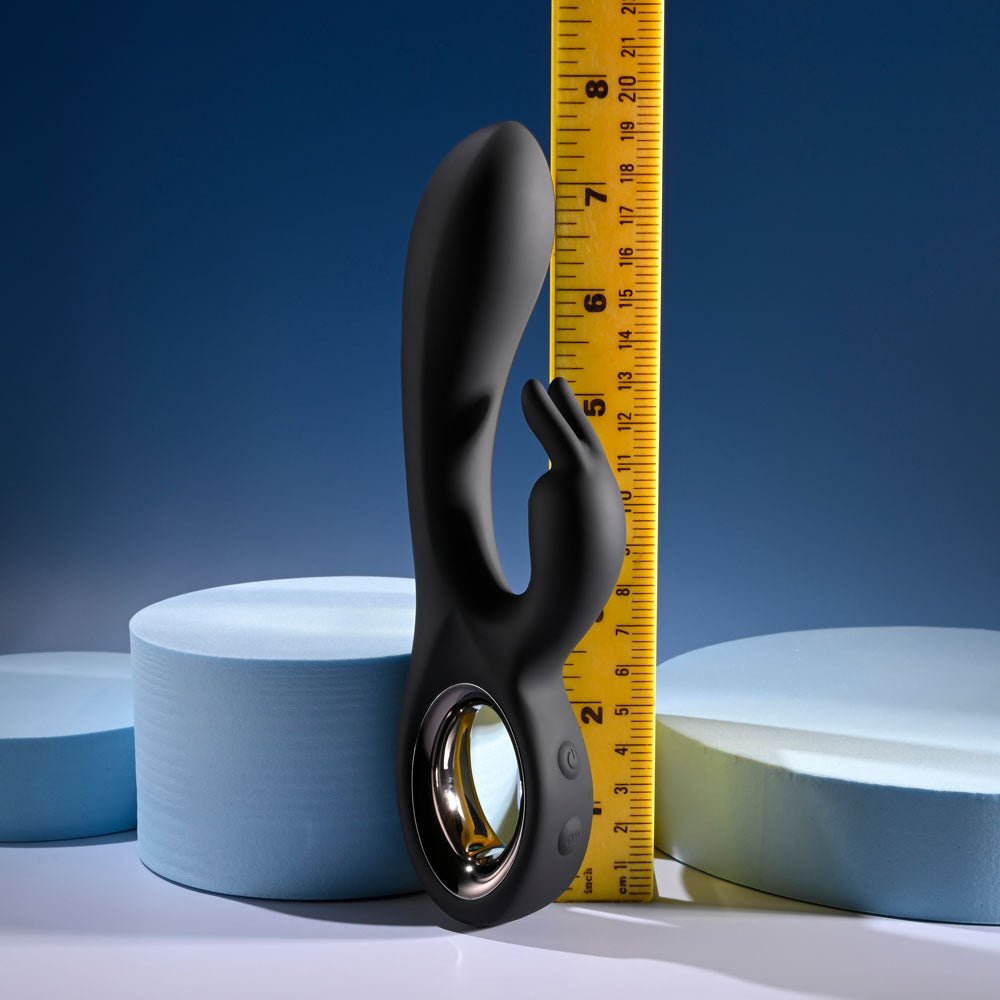 Playboy Pleasure LATE NIGHT BUNNY - Black 20 cm USB Rechargeable Rabbit Vibrator - Mr and Mrs D's