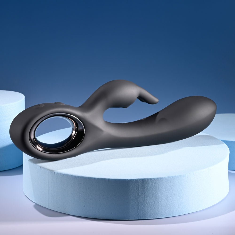 Playboy Pleasure LATE NIGHT BUNNY - Black 20 cm USB Rechargeable Rabbit Vibrator - Mr and Mrs D's