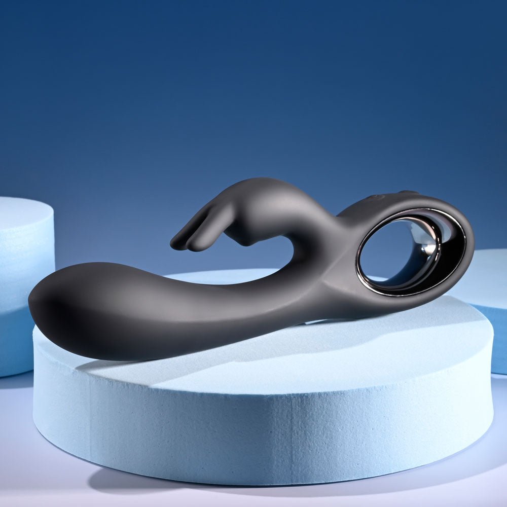 Playboy Pleasure LATE NIGHT BUNNY - Black 20 cm USB Rechargeable Rabbit Vibrator - Mr and Mrs D's