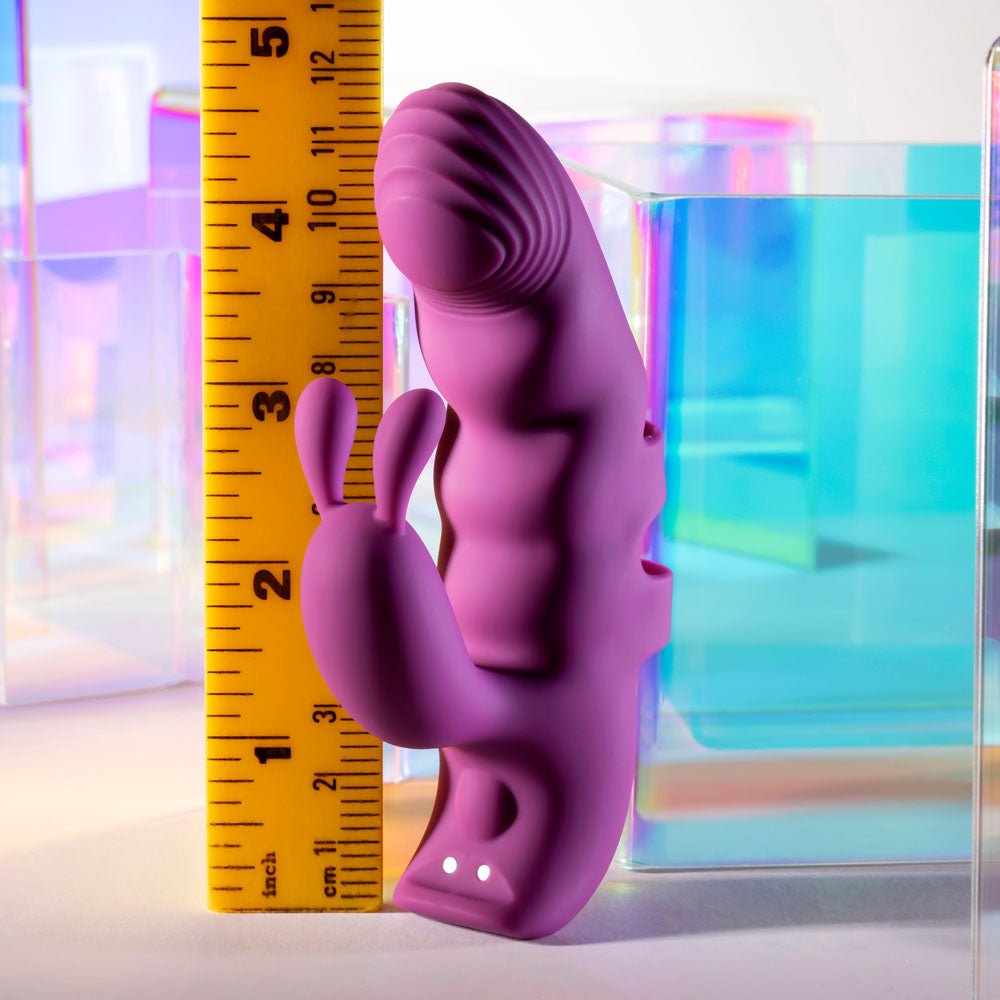 Playboy Pleasure LEND A HAND - Purple USB Rechargeable Finger Rabbit Vibrator - STIMULATORS - Mr and Mrs D's