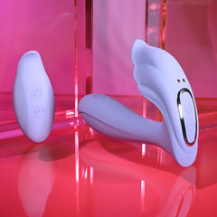 Playboy Pleasure LILAC FANTASY - Purple 13.5 cm USB Rechargeable Tapping Vibrator with Remote - Mr and Mrs D's