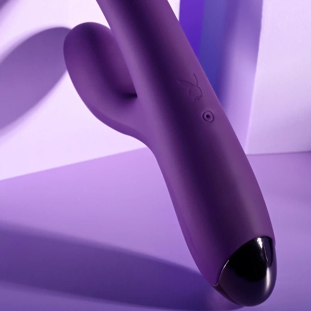 Playboy Pleasure NEW CRUSH - Purple 20.6 cm USB Rechargeable Rabbit Vibrator - VIBRATORS - Mr and Mrs D's
