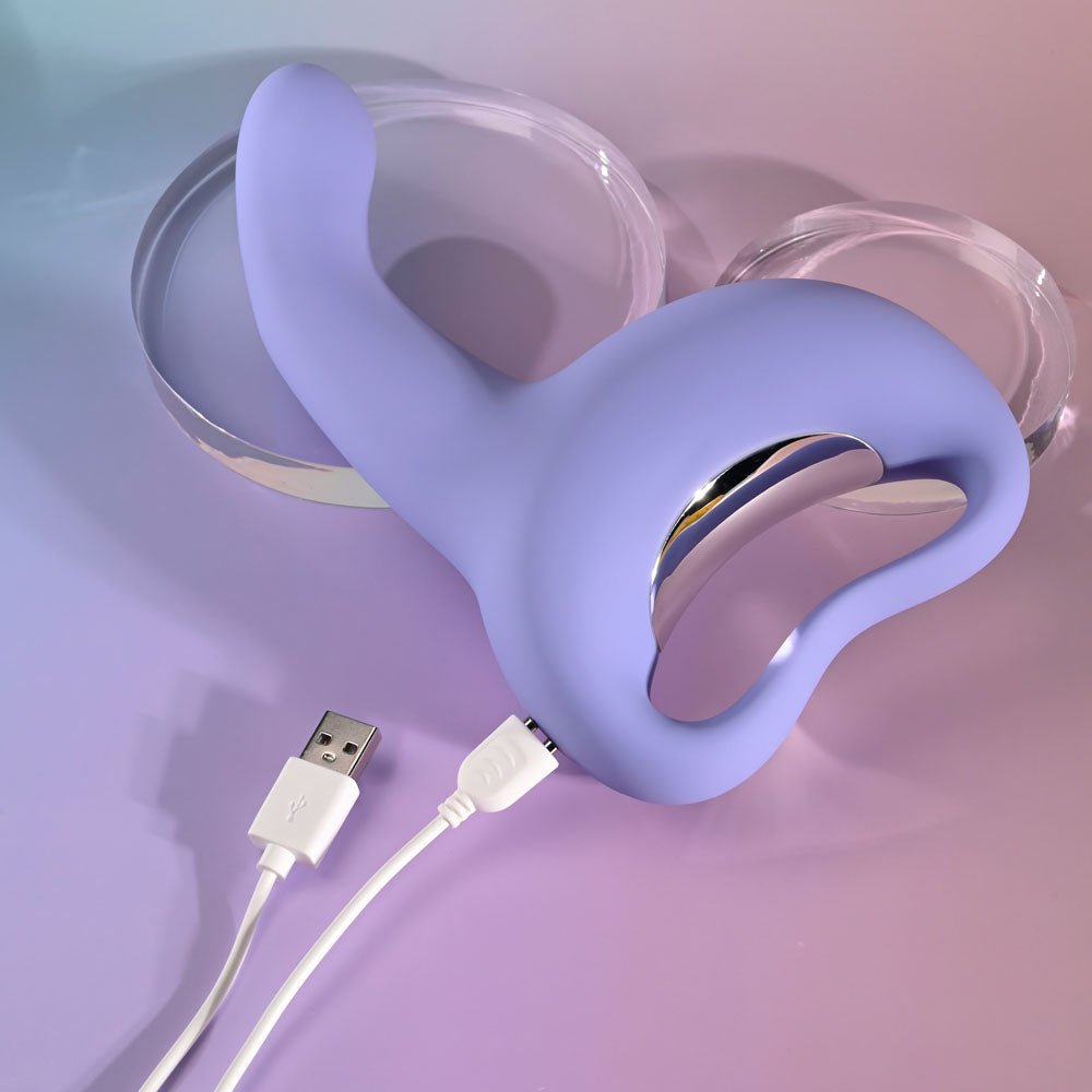 Playboy Pleasure NICE TO MEET YOU - Purple 19.5 cm USB Rechargeable Vibrator - Mr and Mrs D's