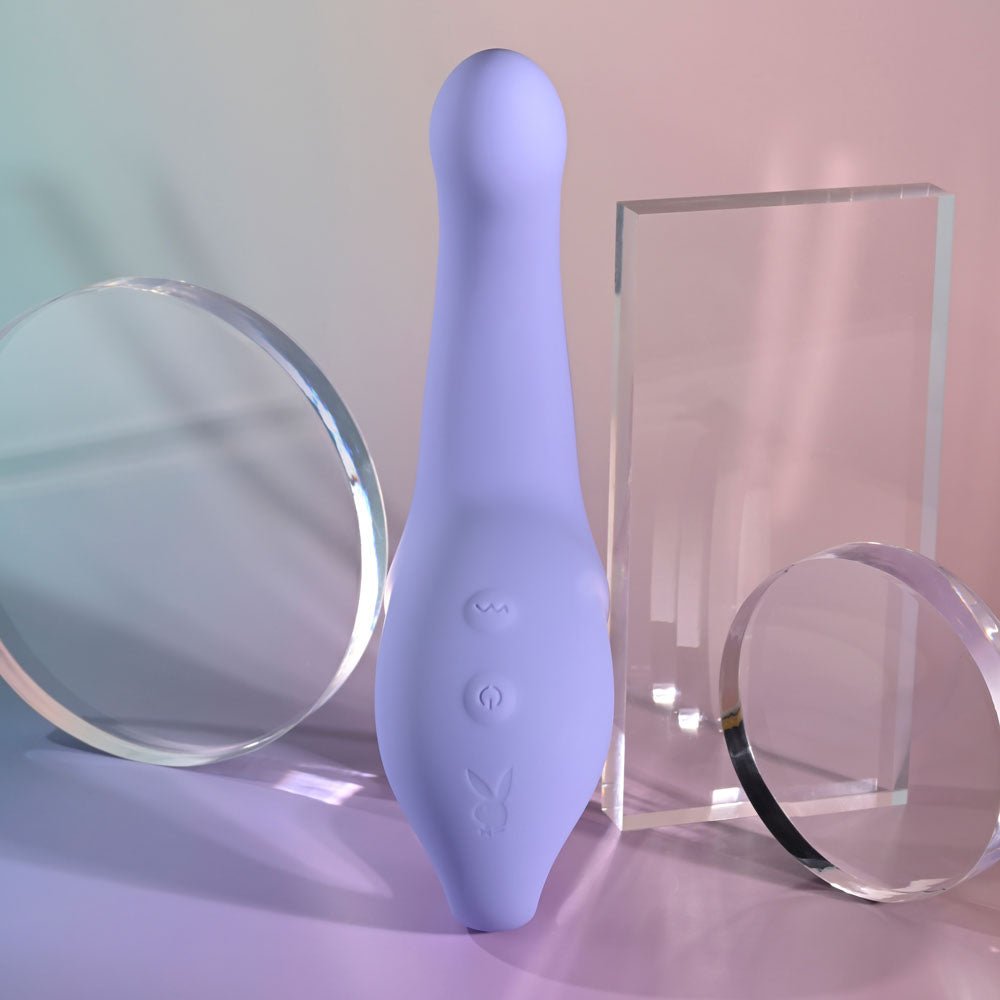 Playboy Pleasure NICE TO MEET YOU - Purple 19.5 cm USB Rechargeable Vibrator - Mr and Mrs D's
