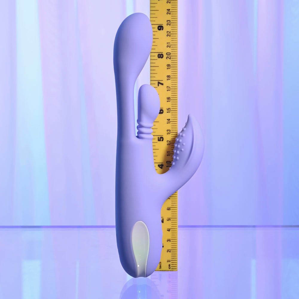 Playboy Pleasure NUBBIN RUBBIN - Purple 24.1 cm USB Rechargeable Thrusting Rabbit Vibrator - VIBRATORS - Mr and Mrs D's