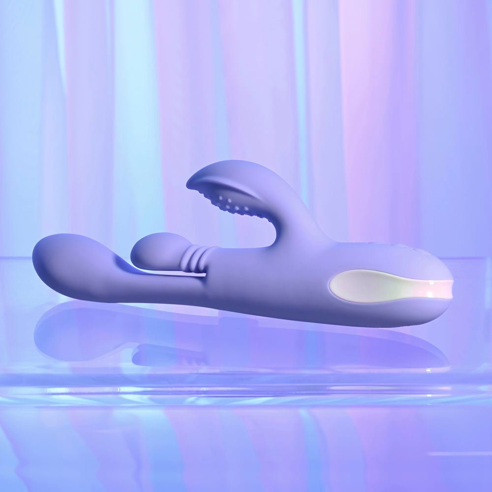 Playboy Pleasure NUBBIN RUBBIN - Purple 24.1 cm USB Rechargeable Thrusting Rabbit Vibrator - VIBRATORS - Mr and Mrs D's