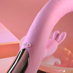 Playboy Pleasure RUB ME RIGHT - Pink 23.2 cm USB Rechargeable Thrusting Rabbit Vibrator - VIBRATORS - Mr and Mrs D's