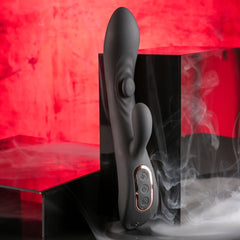 Playboy Pleasure THATS THE SPOT - Black 23.3 cm USB Rechargeable Rabbit Vibrator with G - Spot Tapper - VIBRATORS - Mr and Mrs D's