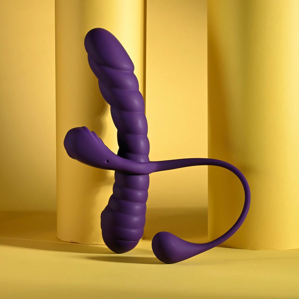 Playboy Pleasure TWISTED PLAYGROUND - Purple USB Rechargeable Vibrator and Cock Ring Kit - KITS - Mr and Mrs D's