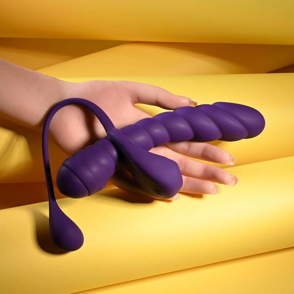Playboy Pleasure TWISTED PLAYGROUND - Purple USB Rechargeable Vibrator and Cock Ring Kit - KITS - Mr and Mrs D's