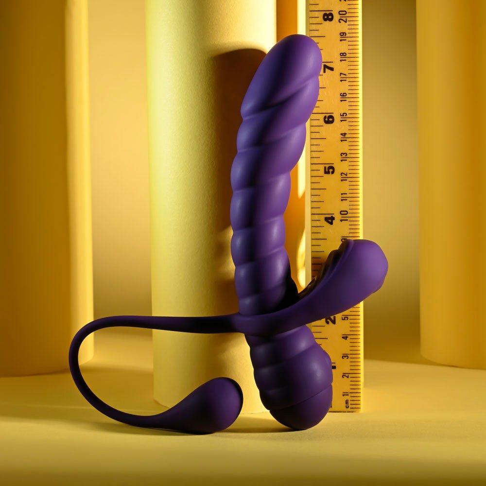 Playboy Pleasure TWISTED PLAYGROUND - Purple USB Rechargeable Vibrator and Cock Ring Kit - KITS - Mr and Mrs D's