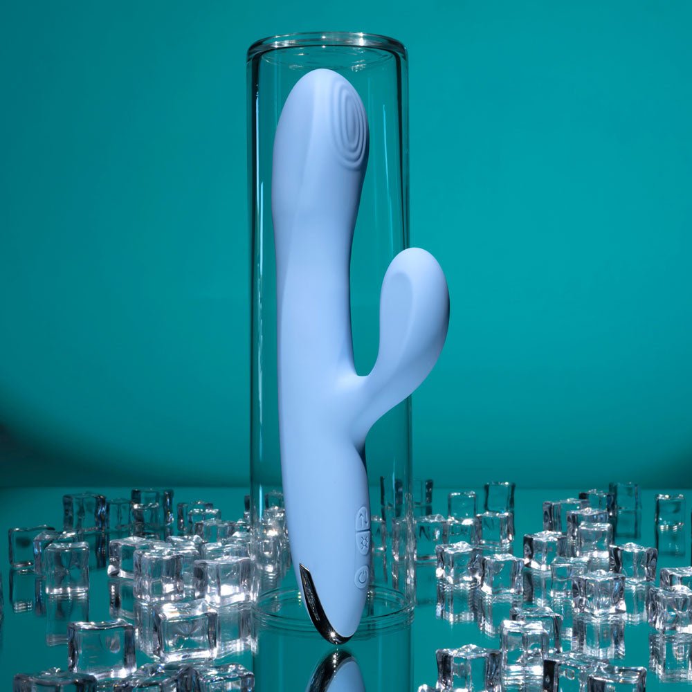 Playboy Pleasure UP AND AWAY - Blue 26.7 cm USB Rechargeable Rabbit Vibrator - Mr and Mrs D's