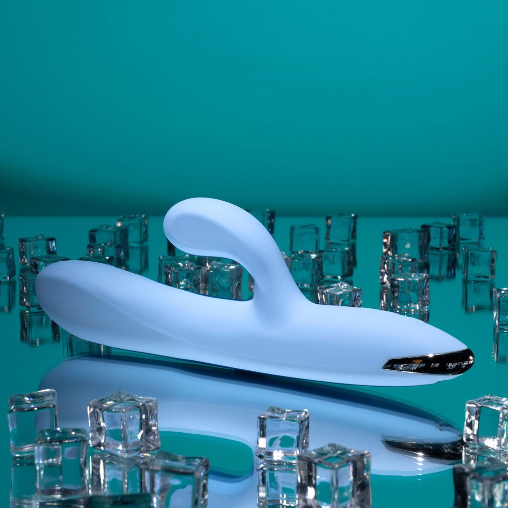 Playboy Pleasure UP AND AWAY - Blue 26.7 cm USB Rechargeable Rabbit Vibrator - Mr and Mrs D's