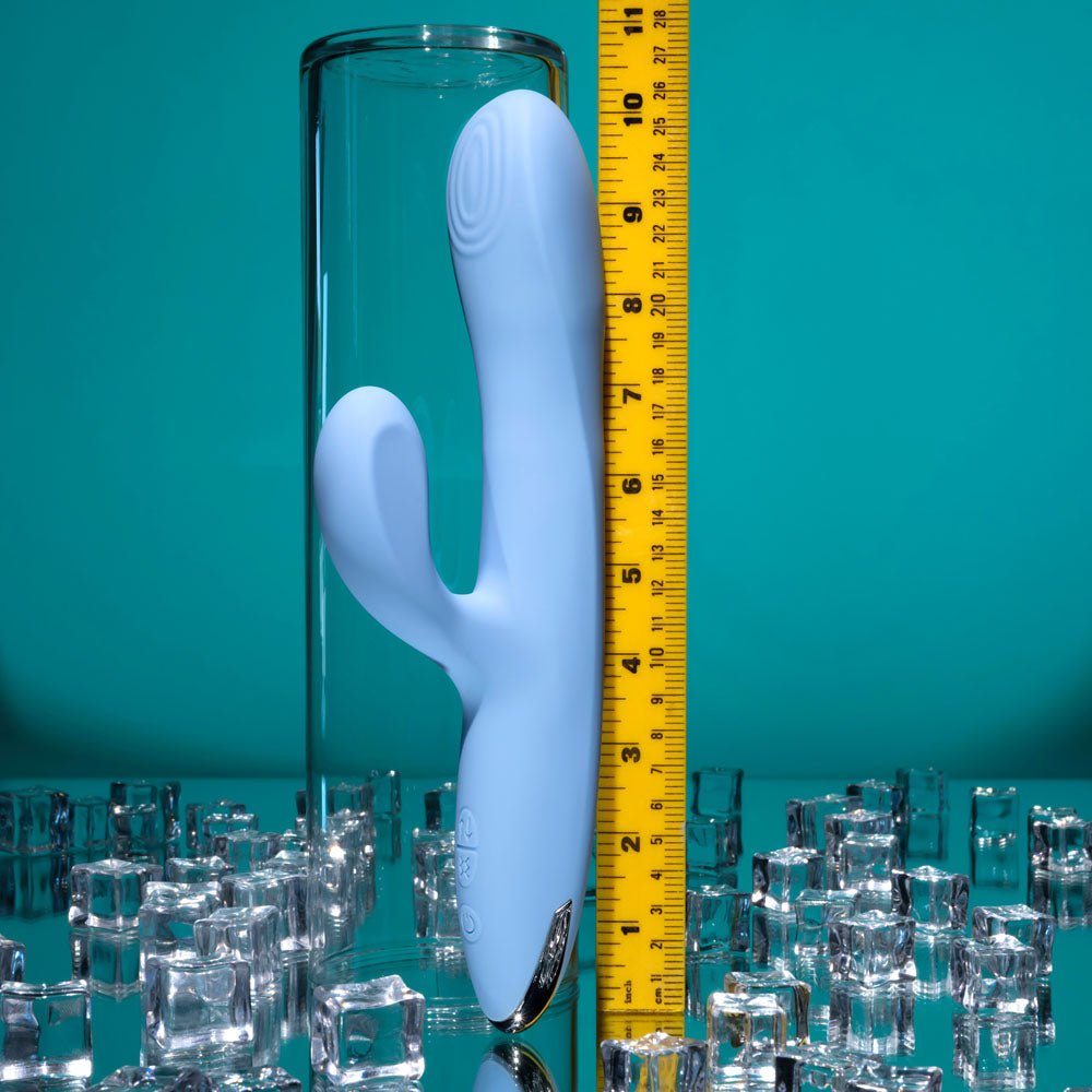 Playboy Pleasure UP AND AWAY - Blue 26.7 cm USB Rechargeable Rabbit Vibrator - Mr and Mrs D's