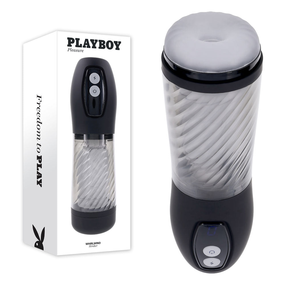 Playboy Pleasure WHIRLWIND - Clear USB Rechargeable Thrusting and Spinning Auto Stroker - MASTURBATORS - Mr and Mrs D's