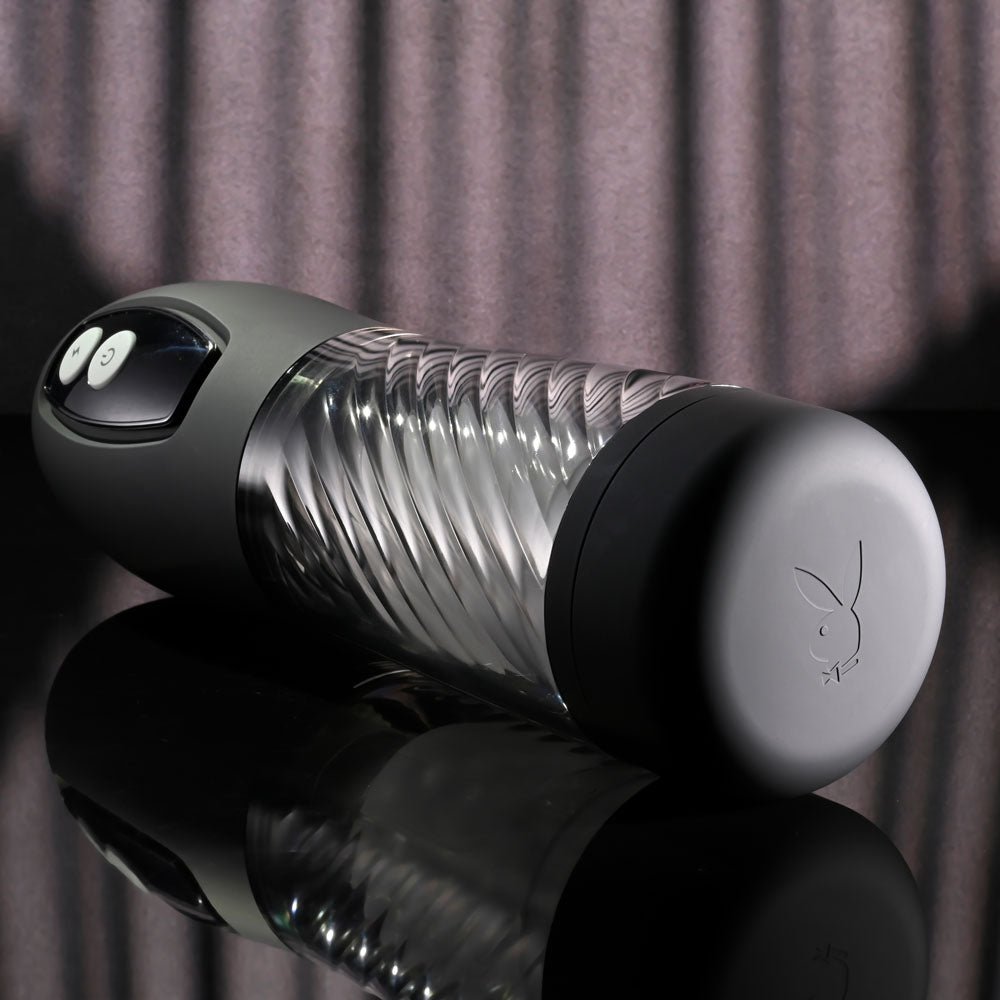 Playboy Pleasure WHIRLWIND - Clear USB Rechargeable Thrusting and Spinning Auto Stroker - MASTURBATORS - Mr and Mrs D's