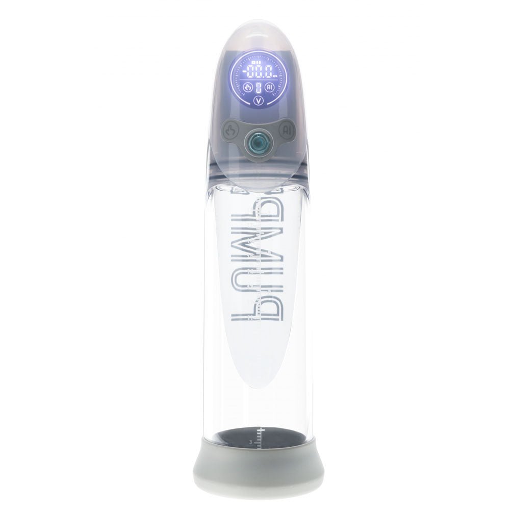 PUMPED Aqua - Pro AI - Enabled Submersible Auto Penis Pump - Grey/Clear USB Rechargeable - Mr and Mrs D's