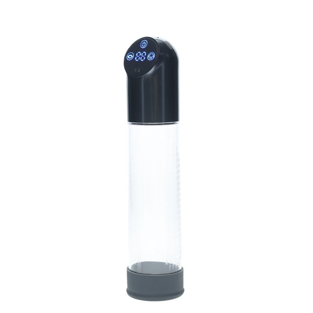 PUMPED Automatic Waterproof Penis Pump - Gunmetal/Clear USB Rechargeable - Mr and Mrs D's