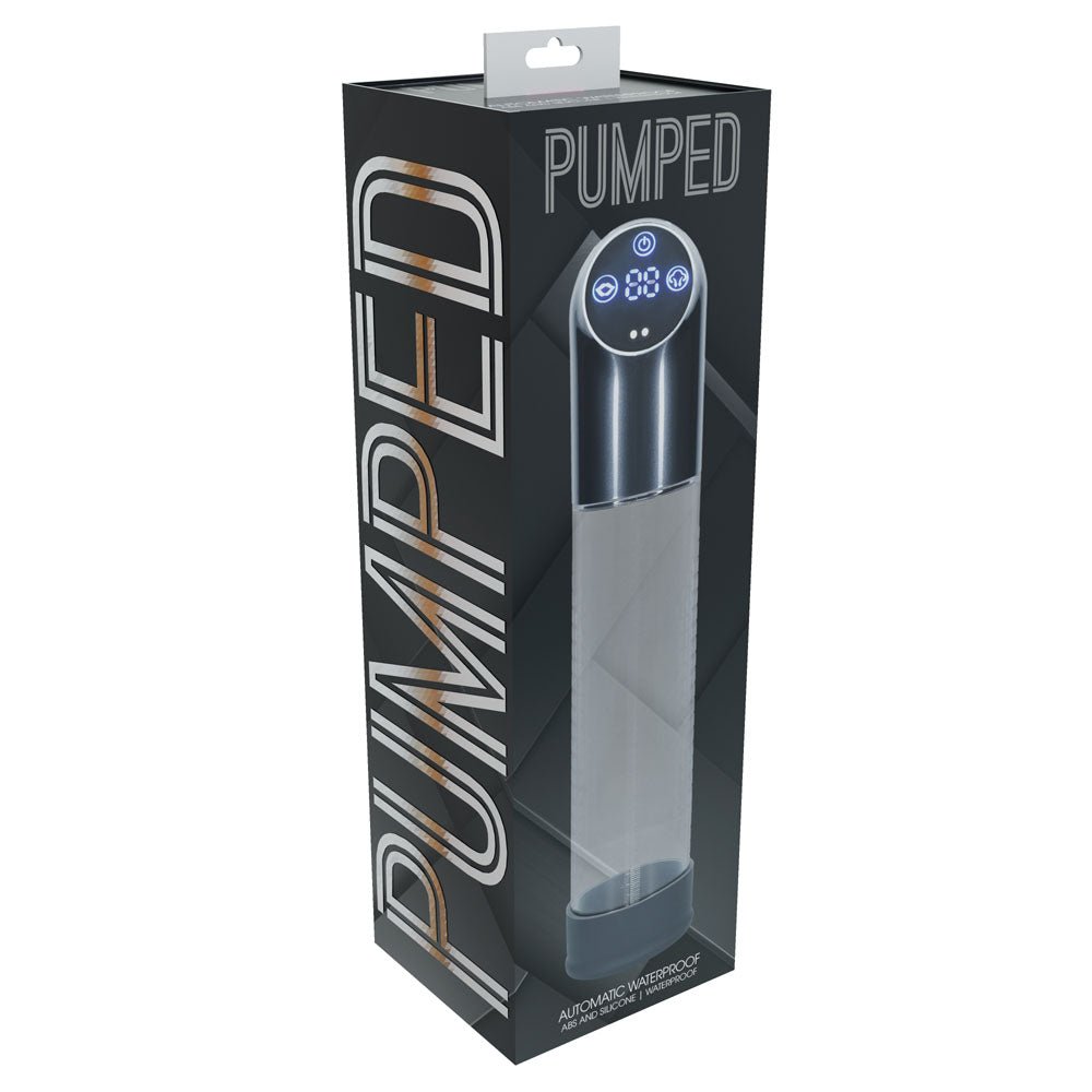PUMPED Automatic Waterproof Penis Pump - Gunmetal/Clear USB Rechargeable - Mr and Mrs D's