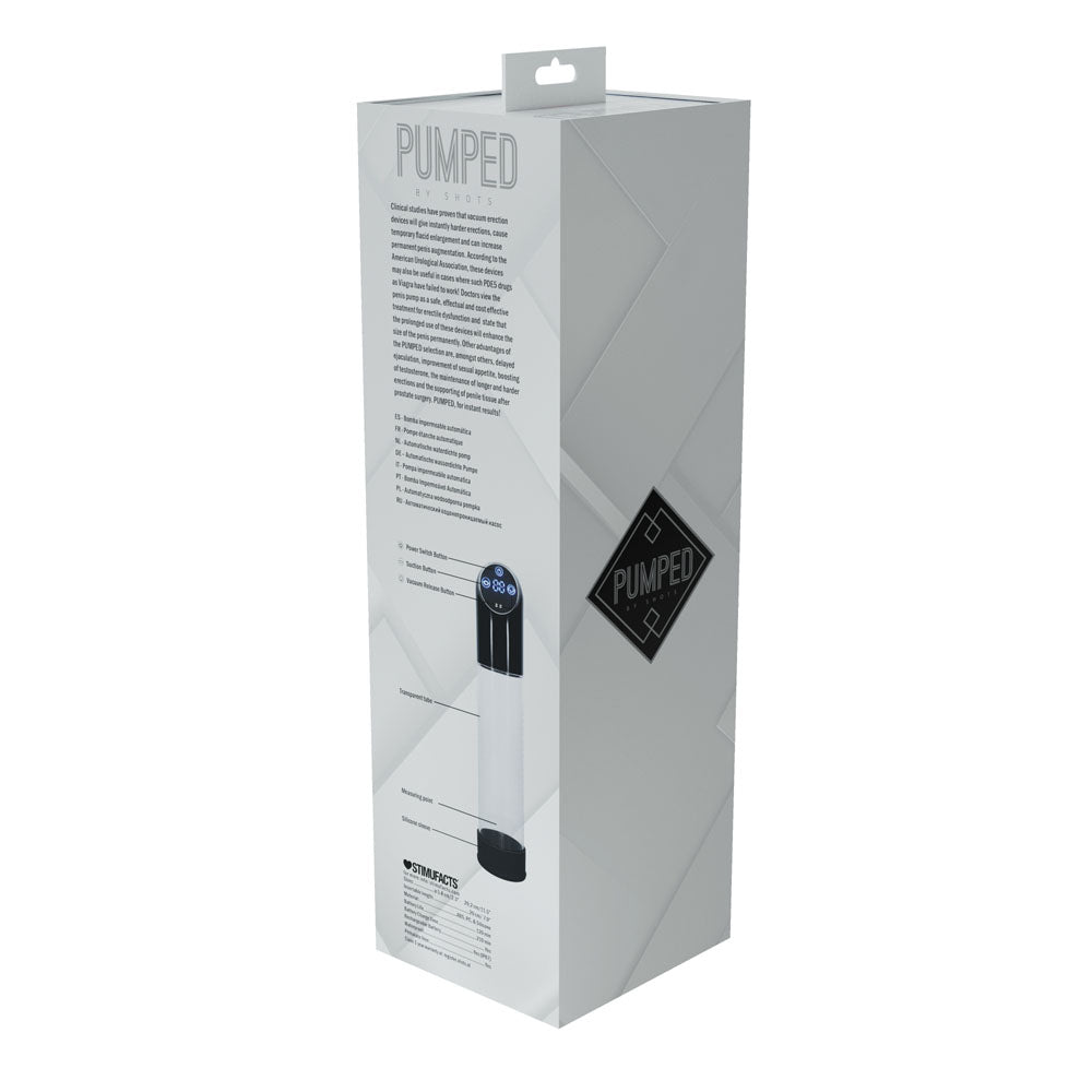 PUMPED Automatic Waterproof Pump - Black - Black/Clear USB Rechargeable Automatic Penis Pump - Mr and Mrs D's