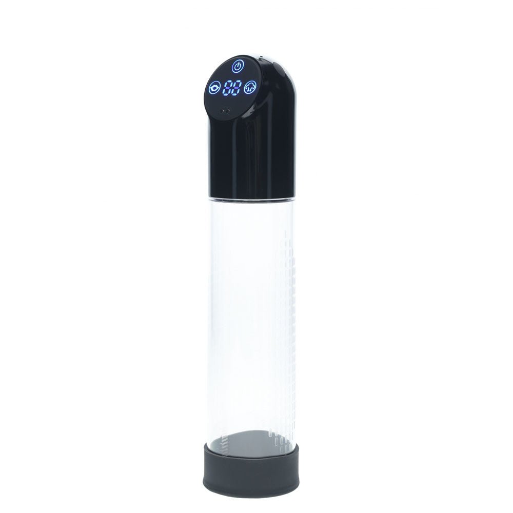 PUMPED Automatic Waterproof Pump - Black - Black/Clear USB Rechargeable Automatic Penis Pump - Mr and Mrs D's