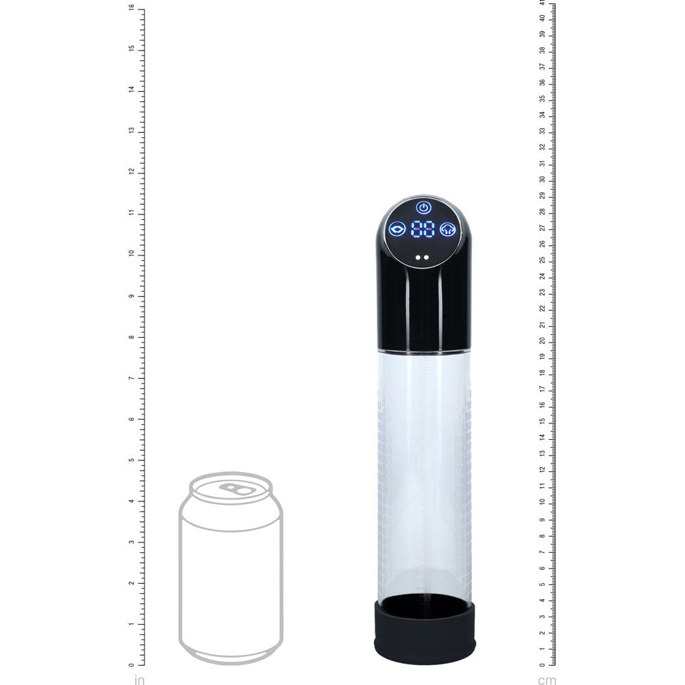 PUMPED Automatic Waterproof Pump - Black - Black/Clear USB Rechargeable Automatic Penis Pump - Mr and Mrs D's