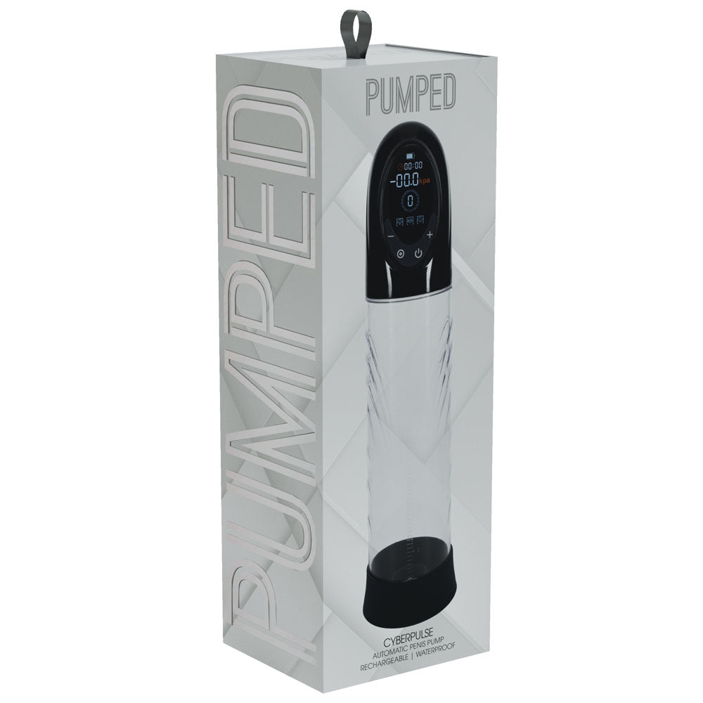 PUMPED CyberPulse Automatic Penis Pump - Black/Clear USB Rechargeable - Mr and Mrs D's