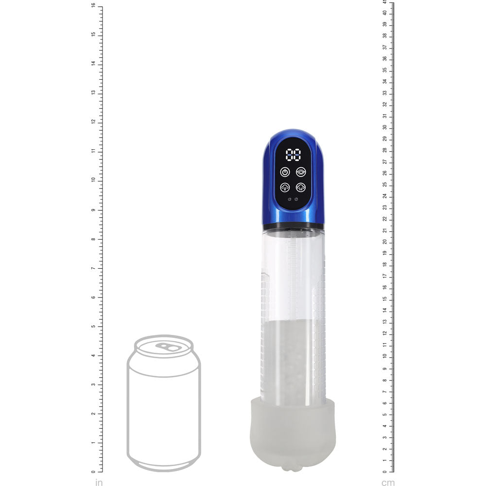 PUMPED Engage Automatic Penis Pump - Blue - Metallic Blue USB Rechargeable - Mr and Mrs D's