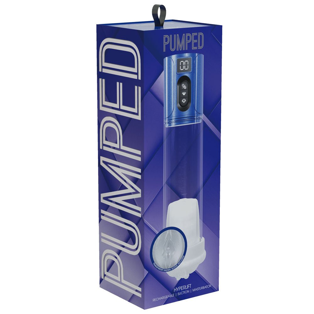 PUMPED HyperLift - Auto Penis Pump - Blue Metallic Blue/Clear USB Rechargeable - Mr and Mrs D's