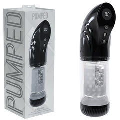 PUMPED Strokemate - Sucking Rotating and Thrusting Auto Masturbator Black/Clear USB Rechargeable - Mr and Mrs D's