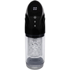 PUMPED Strokemate - Sucking Rotating and Thrusting Auto Masturbator Black/Clear USB Rechargeable - Mr and Mrs D's