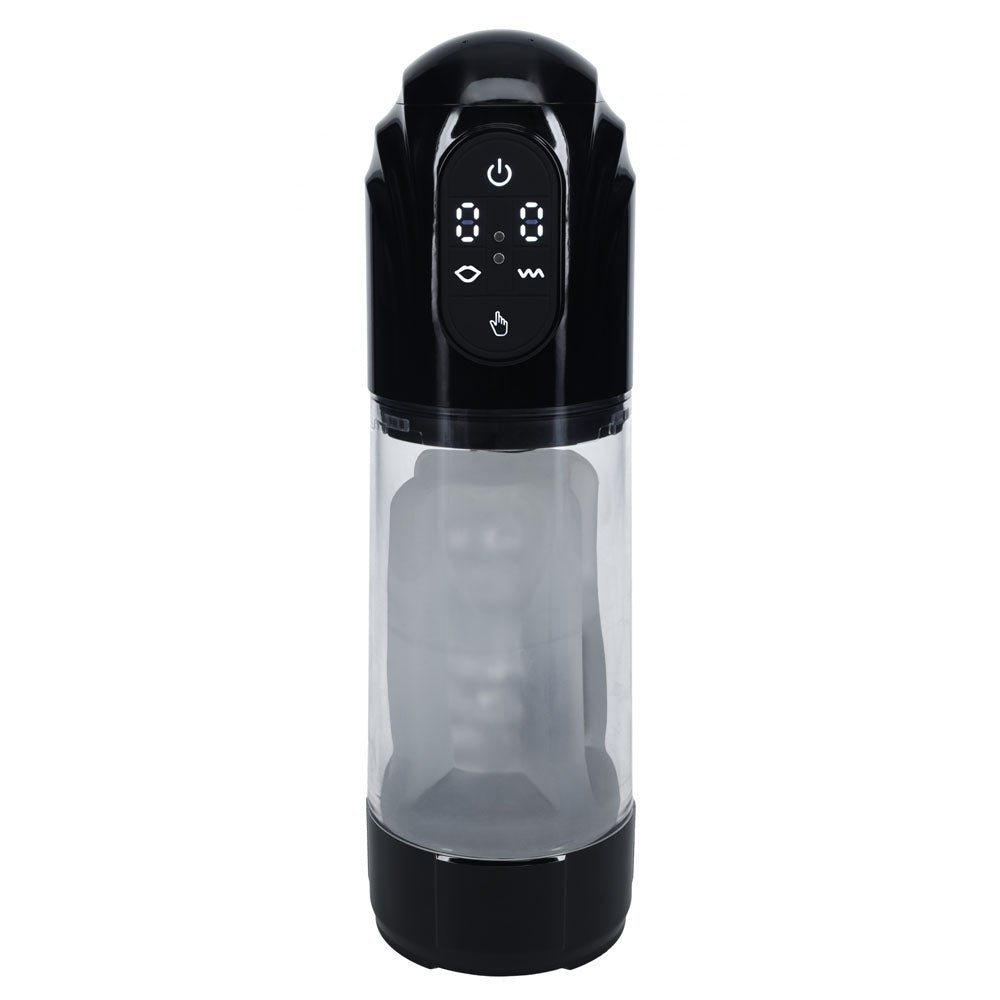 PUMPED TechnoThrust Auto Masturbator - Black/Clear USB Rechargeable - Mr and Mrs D's