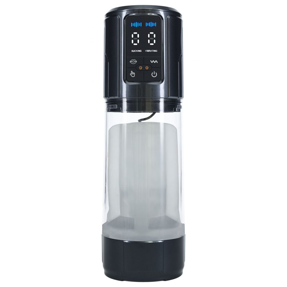 PUMPED UltraLift Automatic Masturbator - Gunmetal Grey/Clear USB Rechargeable - Mr and Mrs D's