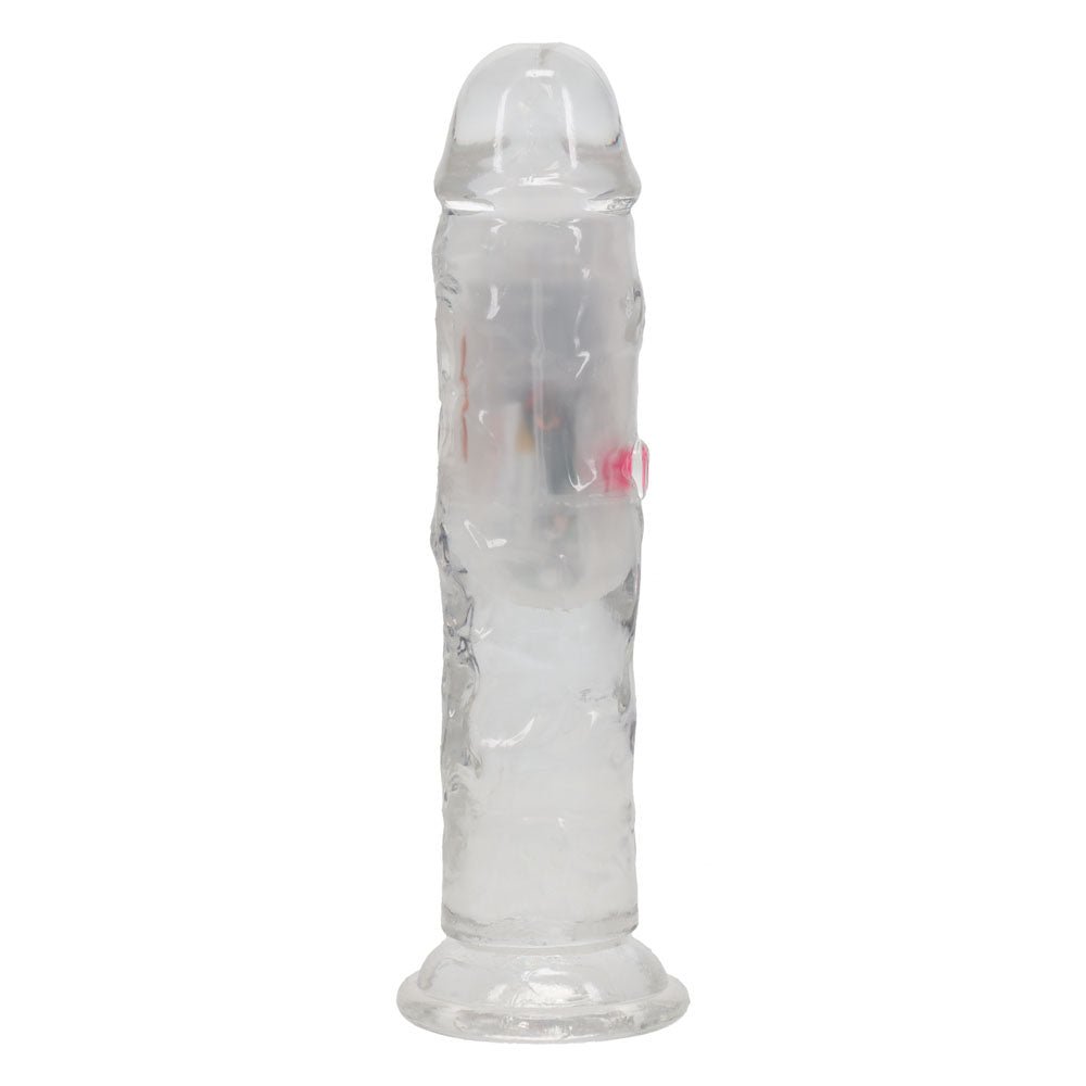 REALROCK 6'' No Balls Wireless Rechargeable LED Vibrating Dong - Clear with LED 16.5 cm USB Rechargeable Vibrating Dong with Remote - DONGS - Mr and Mrs D's