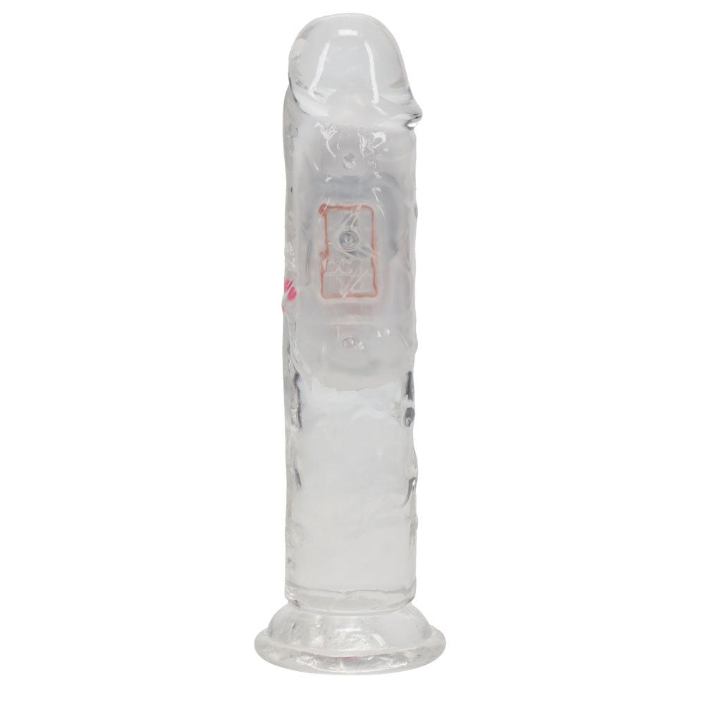 REALROCK 6'' No Balls Wireless Rechargeable LED Vibrating Dong - Clear with LED 16.5 cm USB Rechargeable Vibrating Dong with Remote - DONGS - Mr and Mrs D's