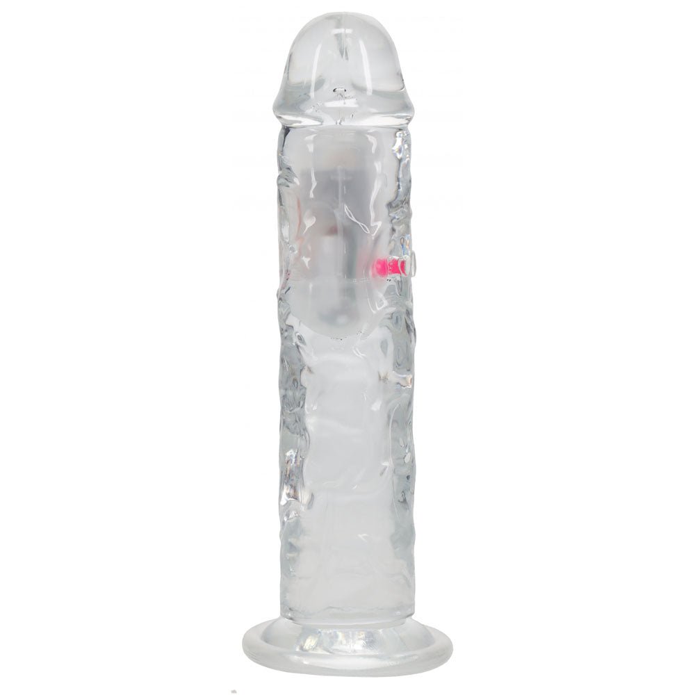 REALROCK 8'' Clear Wireless LED Vibrating Dong – USB Rechargeable 22cm with Remote - Mr and Mrs D's