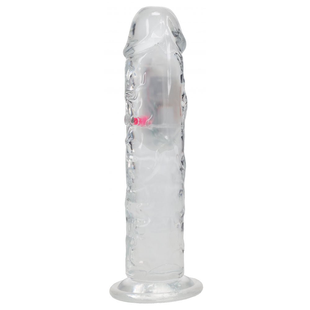 REALROCK 8'' Clear Wireless LED Vibrating Dong – USB Rechargeable 22cm with Remote - Mr and Mrs D's