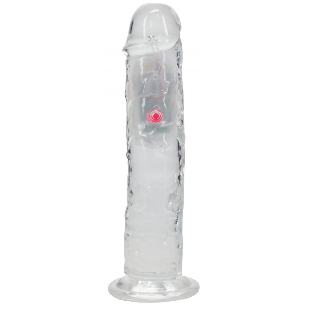 REALROCK 8'' Clear Wireless LED Vibrating Dong – USB Rechargeable 22cm with Remote - Mr and Mrs D's
