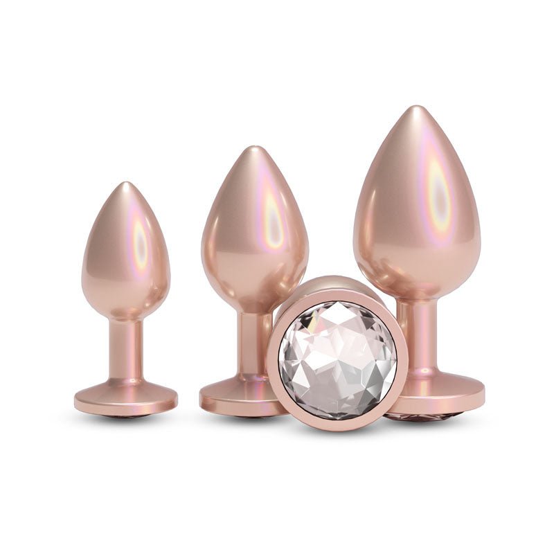 Rear Assets Metallic Butt Plugs Trainer Kit - Iridescent Champagne - Set of 3 Sizes - ANAL TOYS - Mr and Mrs D's