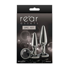 Rear Assets Tapered Trainer Kit - Gunmetal Grey Metal Butt Plugs - Set of 2 Sizes - ANAL TOYS - Mr and Mrs D's