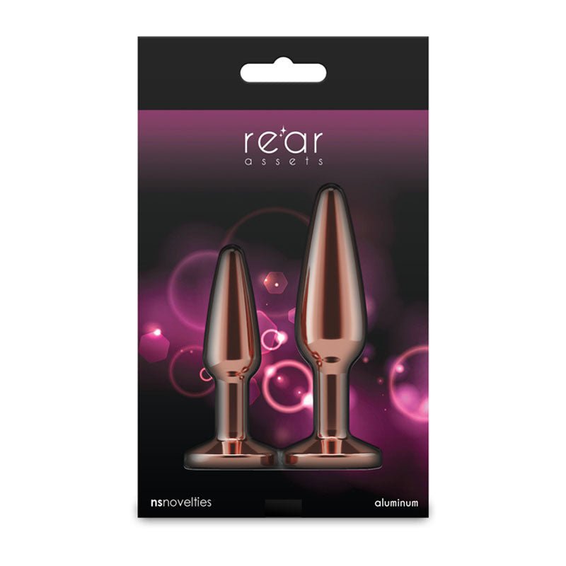 Rear Assets Tapered Trainer Kit - Rose Gold Metal Butt Plugs - Set of 2 Sizes - ANAL TOYS - Mr and Mrs D's