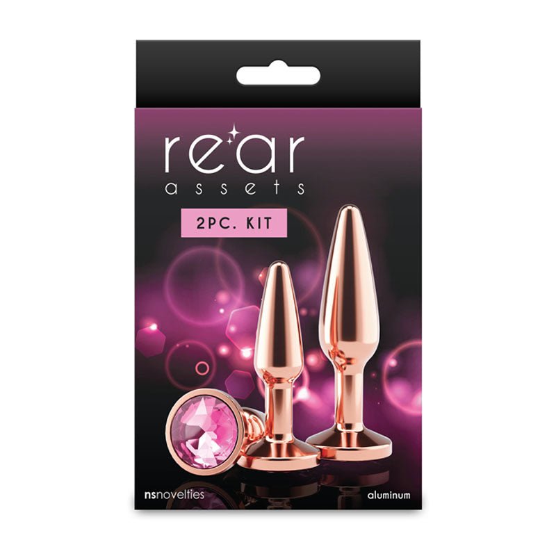 Rear Assets Tapered Trainer Kit - Rose Gold Metal Butt Plugs - Set of 2 Sizes - ANAL TOYS - Mr and Mrs D's